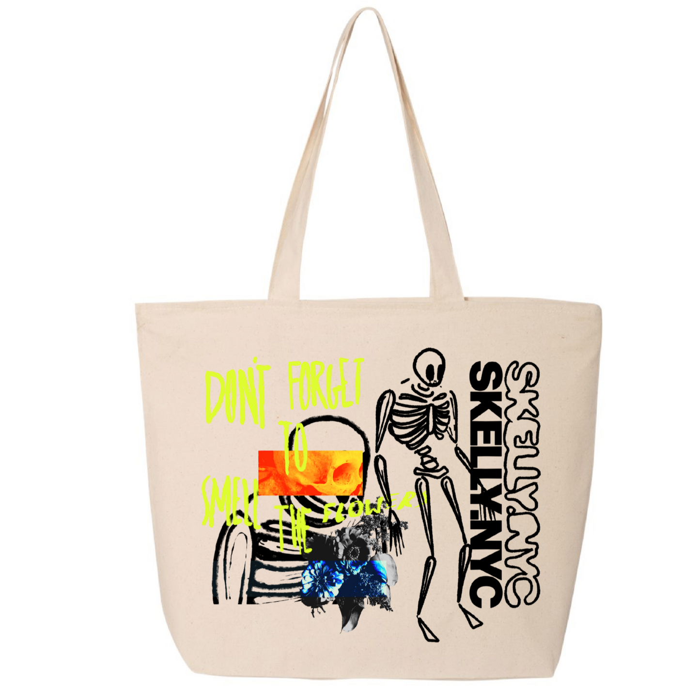 SKELLY ZIPPERED TOTE [NATURAL]